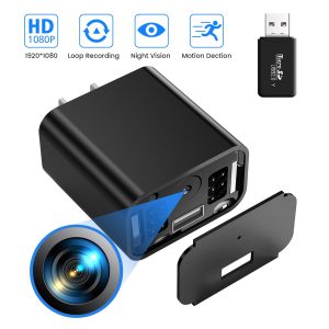 Night Version Full HD USB Charger Camera with 64GB TF Cards