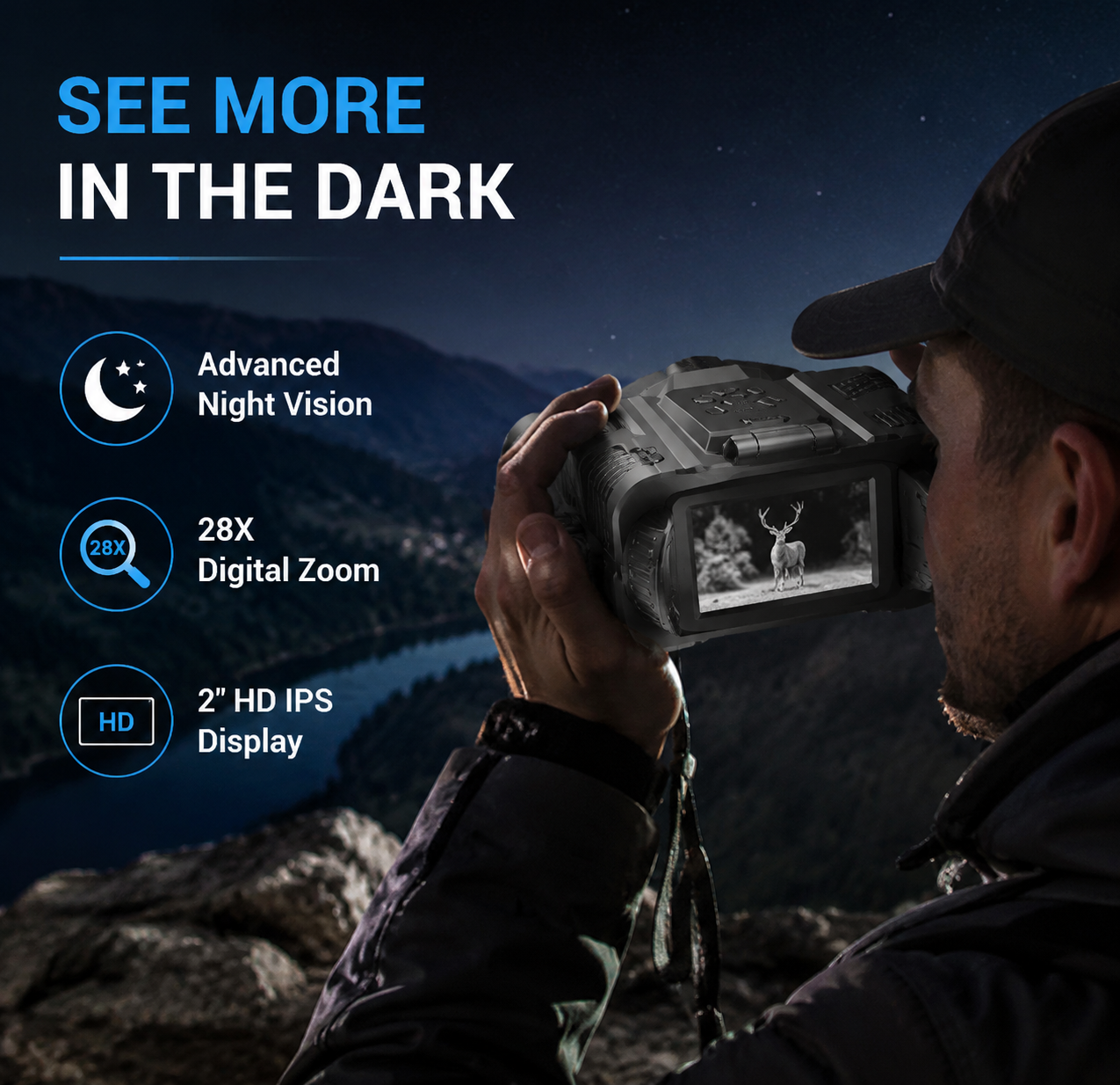 4K night vision binoculars 28x zoom