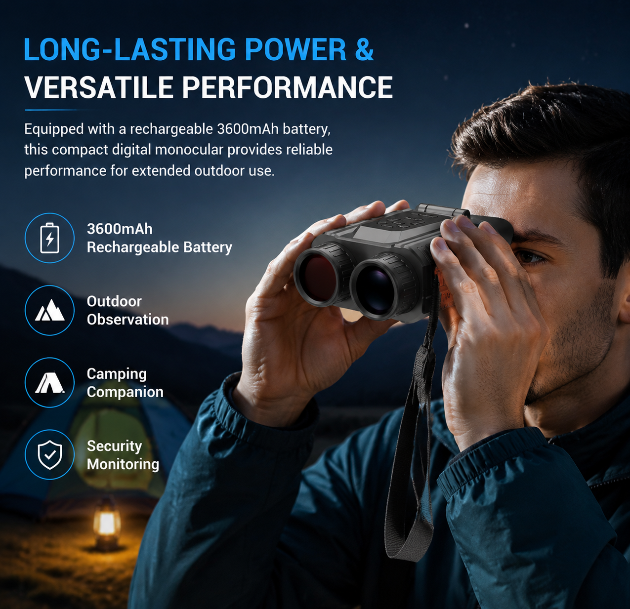 2 inch HD IPS screen night vision