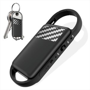 Keychain Voice Recorder | Portable Mini Audio Recorder with Playback Earphone