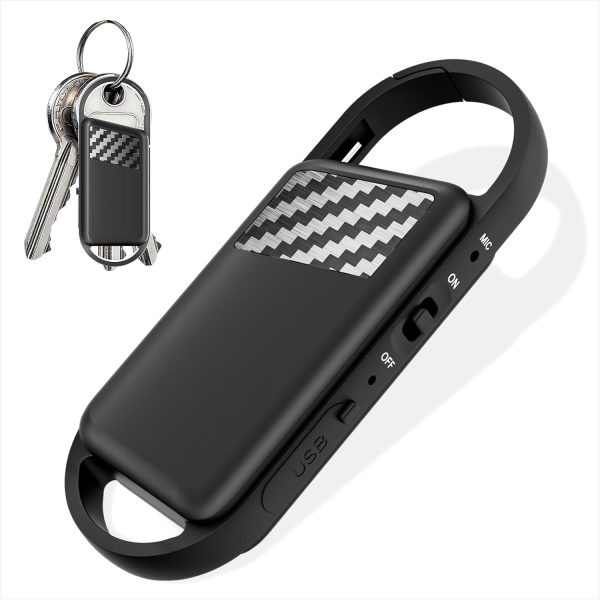 Keychain Voice Recorder | Portable Mini Audio Recorder with Playback Earphone