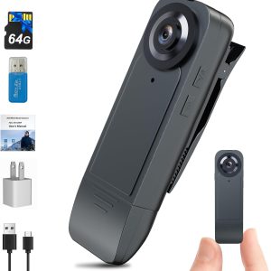 Mini Body Camera 1080P HD with 64GB Card