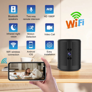 Portable Bluetooth Speaker with Mini WiFi Camera