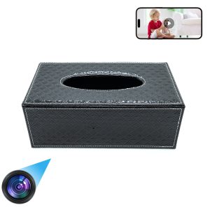 PU Leather Tissue Box Mini Camera Night Version
