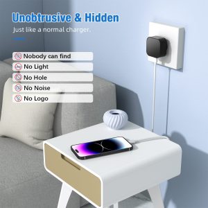 Night Vision Indoor Security Camera AC Adapter Type-C Phone Charging Adjustable Lens Angle Adapter