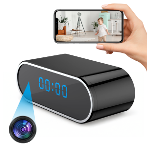 Wireless Indoor Clock Camera | HD 1080P WiFi Alarm Clock Camera with Night Version