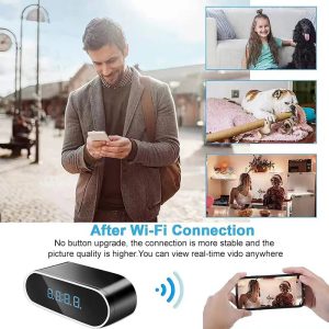 Wireless Indoor Clock Camera | HD 1080P WiFi Alarm Clock Camera with Night Version